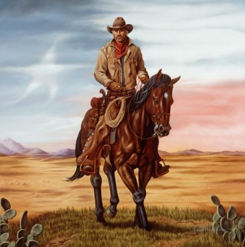 Far West cowboy Far West Peinture à l'huile